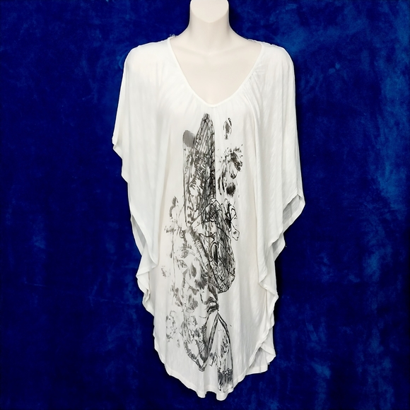 L8teR Tops - 🔵BOGO FREE🔵 L8ter Butterfly Tunic Top Rayon Sz L